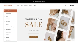 GoldGlow - Jewellery website templates Bootstrap Free